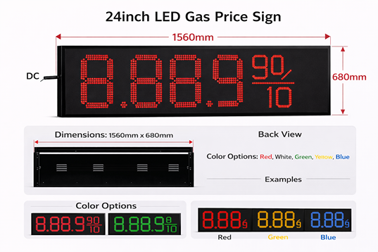 gas price signs24 Inch Ultimate Visibility LED Display
